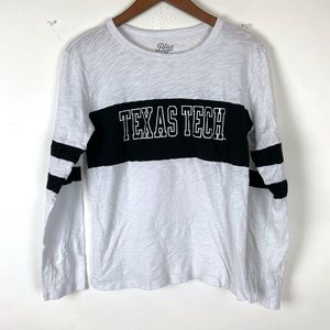 Texas Tech Women’s Long Sleeve T-Shirt White and Black Medium Blue 84